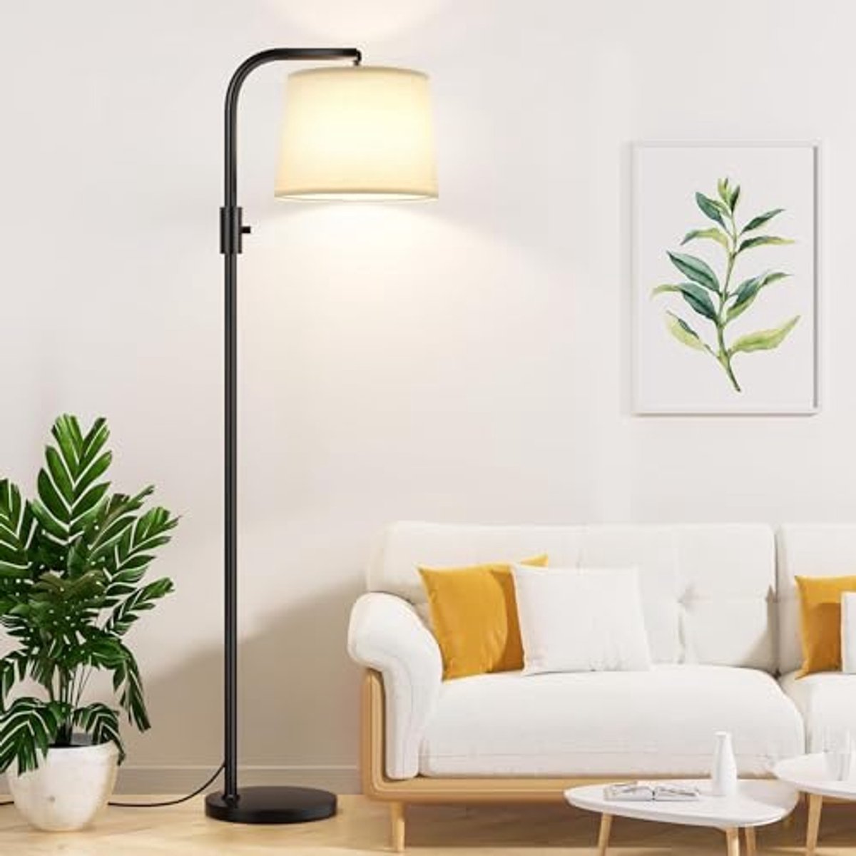 Moderne Vloerlamp met Verstelbare Kop en Lichtdraaischakelaar - Perfect voor Woonkamer en 