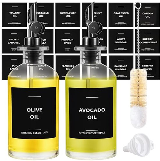 YARRAMATE Dispensador de Aceite de Oliva Juego con Scuro Protezione