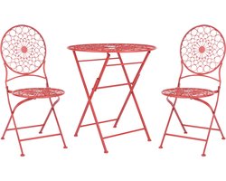SCARIO - Bistro set - Rood - IJzer