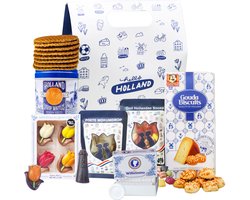 Holland tas Dutch Moment - Kerstpakket - Cadeaupakket - Cadeauset - Cadeaupakket met Hollandse cadeautjes o.m. Stroopwafels - Mokumdrop - Gouda Biscuits