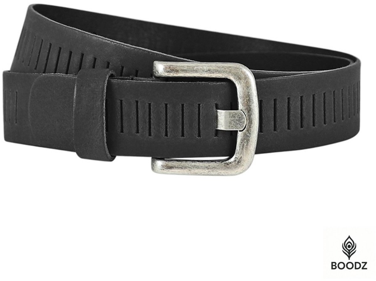 Boodz Leren Gleufjes Riem 4 cm Zwart | Maat 95