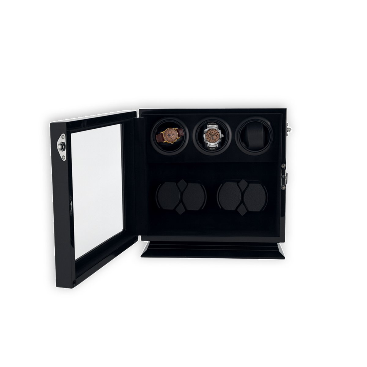 Leader Luxe Watchwinder voor 7 horloges - Met interieurverlichting - Horloge opwinder - horloge box - Ebony zwart