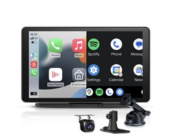 CarMe CarPlay Scherm 7 Inch - Inclusief Achteruitrijcamera 6 Meter - Apple CarPlay & Android Auto (Draadloos) - Touchscreen - Navigatiesysteem auto - Geschikt voor Apple CarPlay & Android Auto - Android Auto scherm