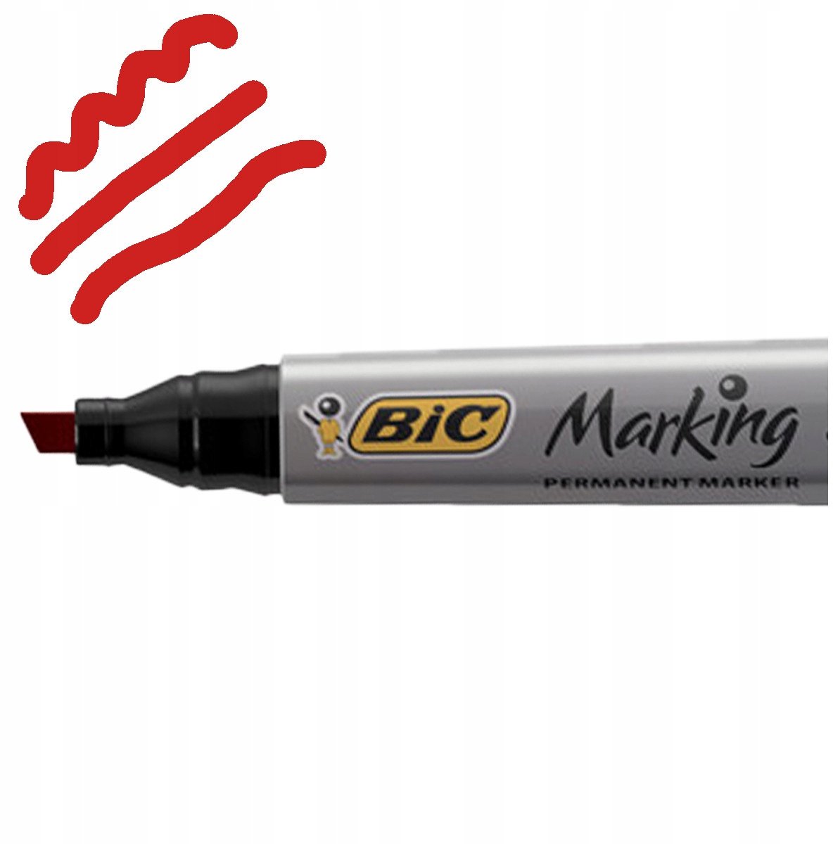BIC Permanente Marker Rood, Afgeschuinde Punt, Duurzaam
