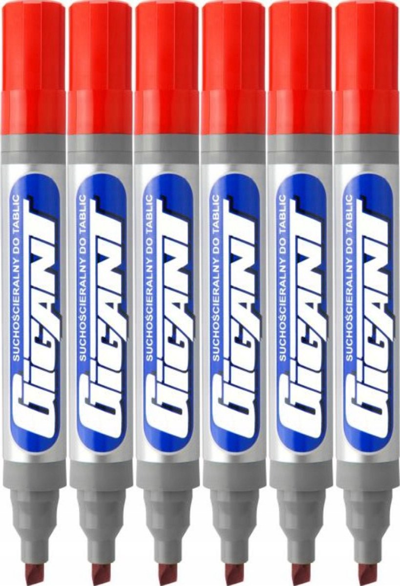 Kamet Gigant Rode Viltstift voor Whiteboard - 6 Stuks