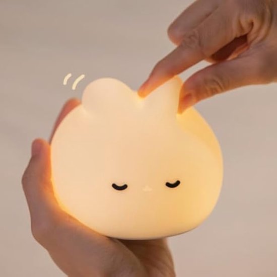 USB-nachtlampje van siliconen voor kinderen met timer en 800 mAh-batterij, LED-slaaplampje voor slaapkamer en babykamer, compatibel met Dream Bunny-patroon — afbeelding 5