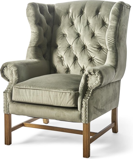 Rivièra Maison Franklin Park Wing Chair - Fauteuil - Velvet - Slate Grey |  bol.com