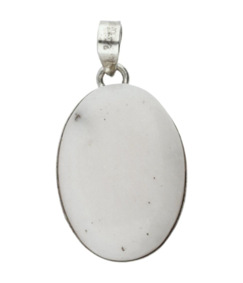 Zilveren Dendriet Opaal edelsteen ovaal groot hanger