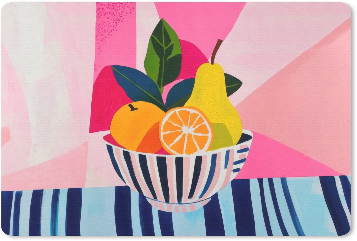 Muismat 27x18 cm - Mousepad Fruit - Abstracte achtergrond - Roze - Muismatten