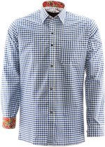 Tiroler hemd Premium Blauw | Alpen overhemd | XL