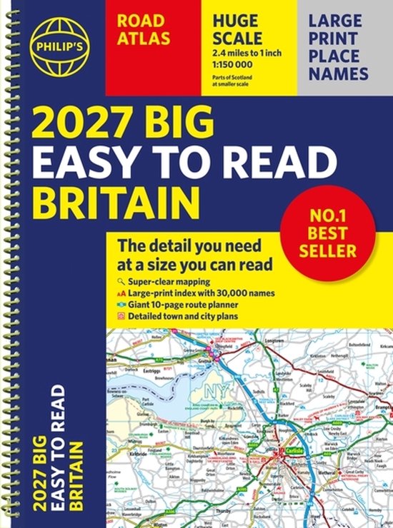 2027 Philip's Big Easy To Read Road Atlas Of Britain (a3 Spi ... - cover