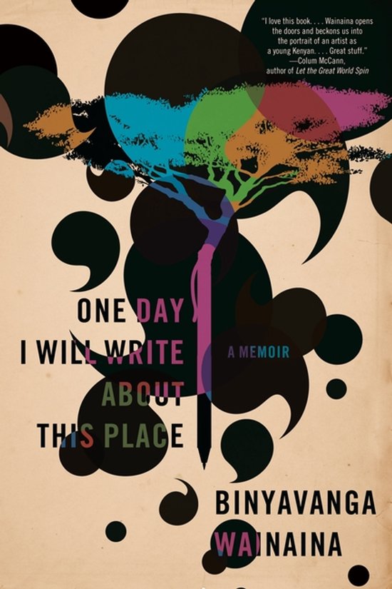 Boekcover 'One Day I Will Write About This Place' met boom en pen.