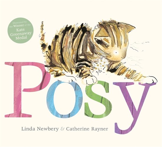 Boek 'Posy', geïllustreerd door de winnaar van de Kate Greenaway Medal, met een kitten boven de titel.