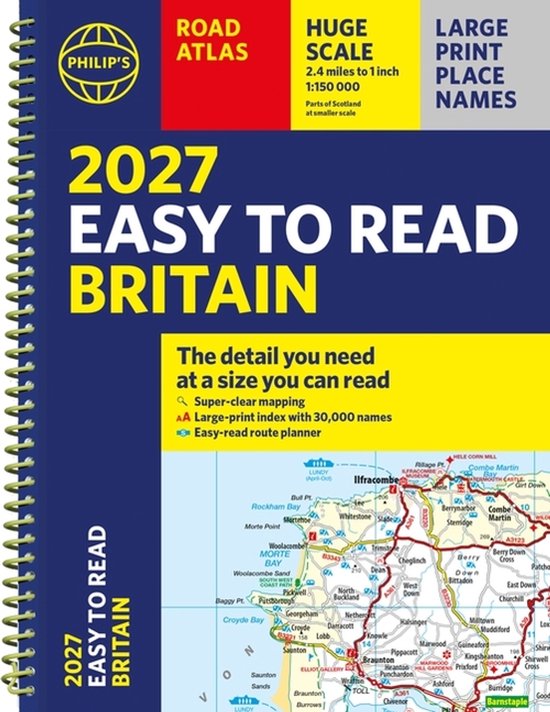 Philip's 2027 Easy To Read Road Atlas Of Britain (a4 Spiral) - cover