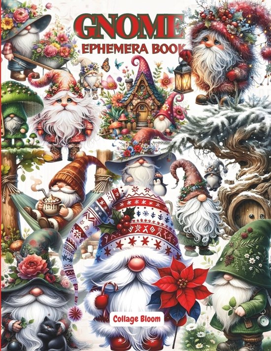 Cut Out and Collage Vintage Gnome Ephemera Book - cover