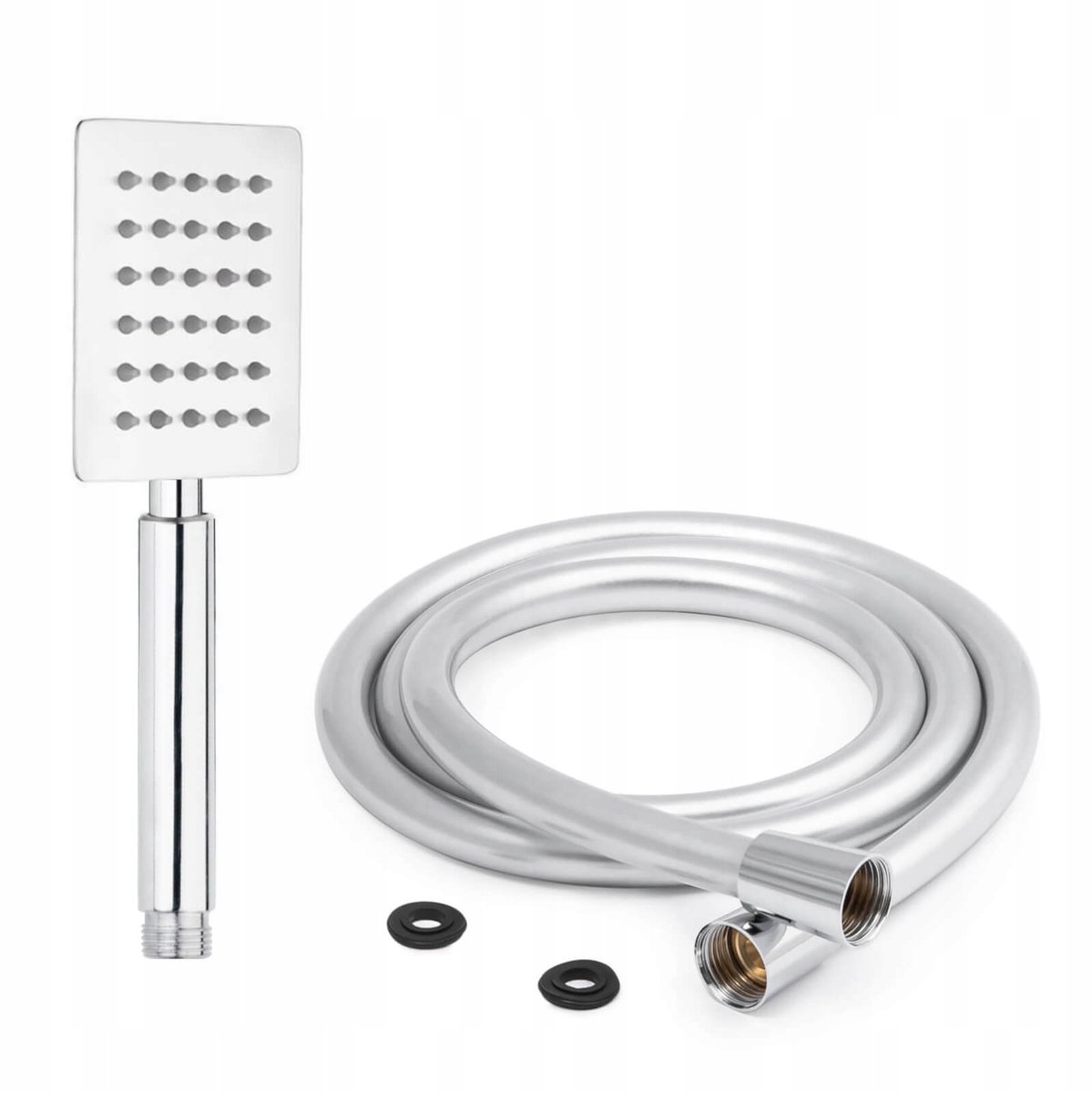 Douchekop Set RVS met 150cm Anti-Kink Slang - Vierkant Chroom