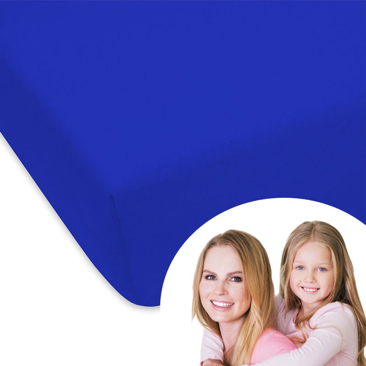 Jersey Hoeslaken Donker Marineblauw met Elastiek 120x200cm