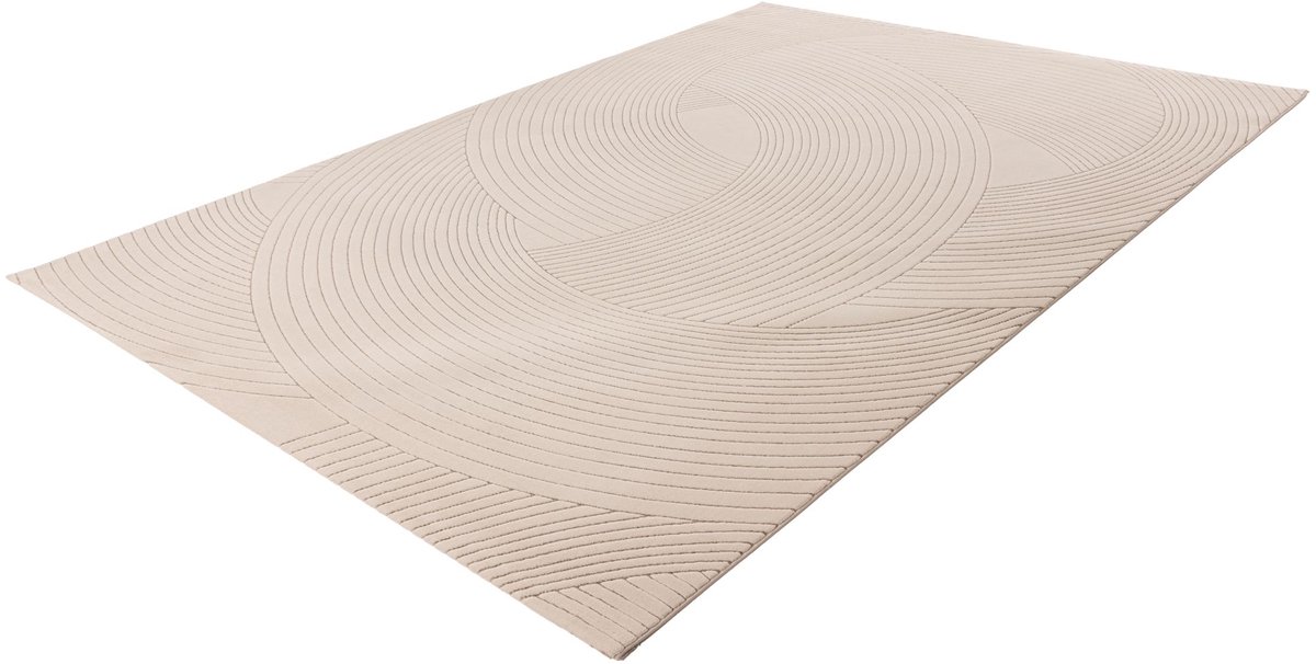 Batucci Napoli Vloerkleed - Japandi Stijl - Laagpolig Tapijt - Taupe - Modern en Onderhoudsvriendelijk - 3D Effect
