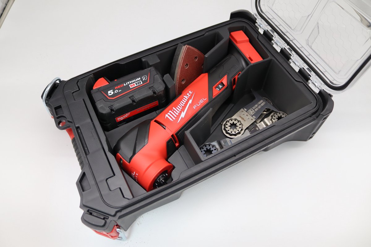 Milwaukee Packout inzet (compact) voor M18 FMT multitool – 3D geprint | Gereedschapsinzet op maat | Fysiek product