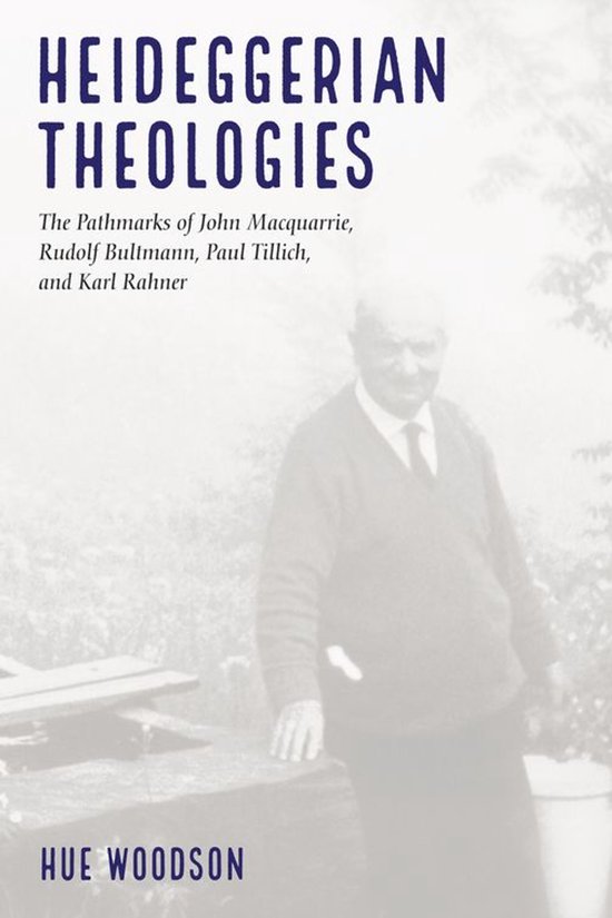 Boek "Heideggerian Theologies" met tekst en foto van Hue Woodson.