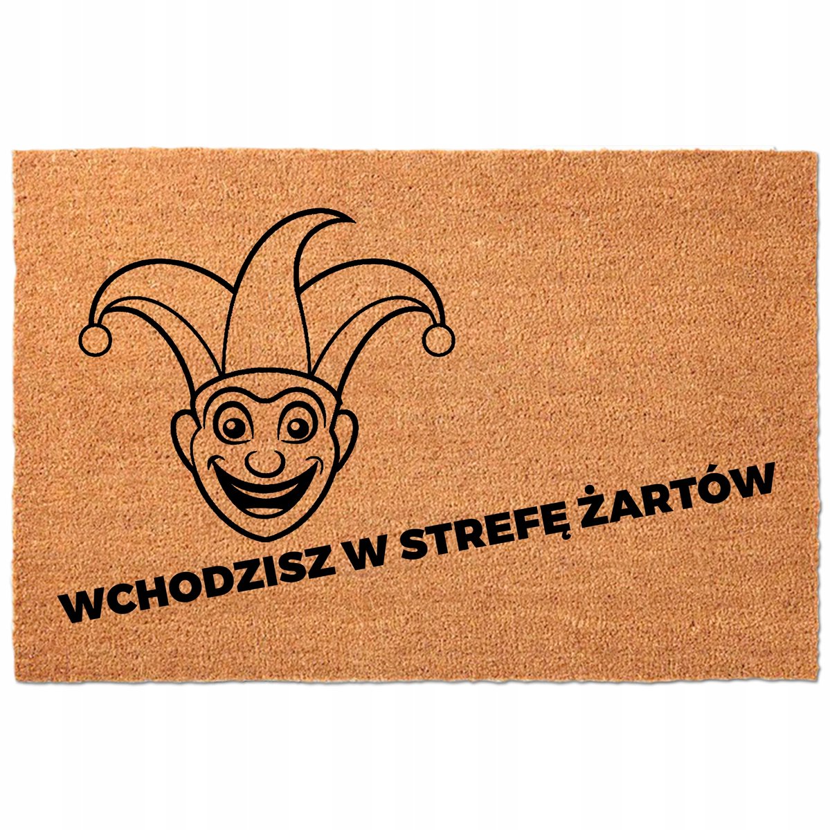 Kokosmat 40x60 cm Beige met Humor: "Strefa Żartów"