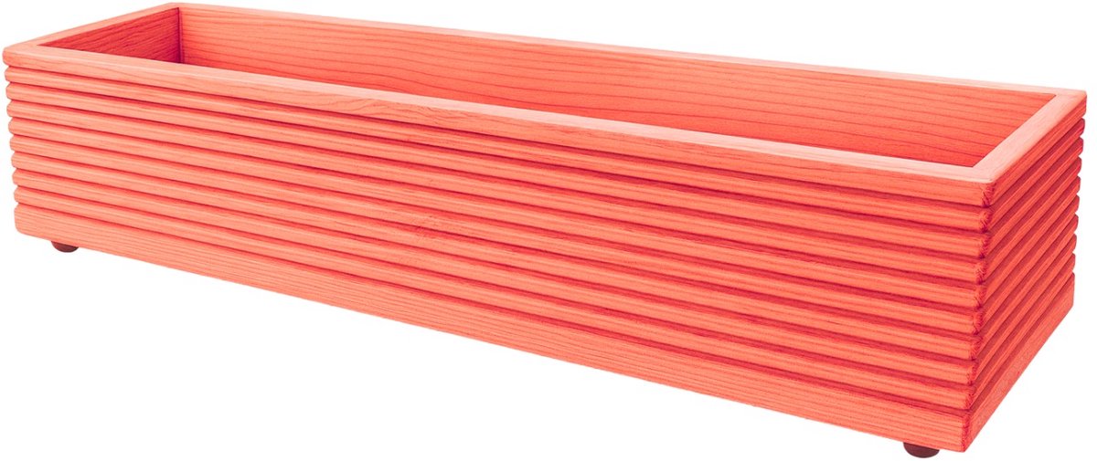 Handgemaakte houten Plantenbak – Voor Balkon, Terras of Tuin – Hout – Rood – 50x17x17 cm – Bloembak – Duurzaam, Weerbestendig & Stijlvol Design