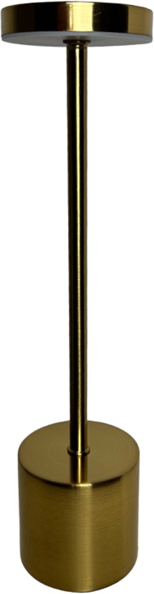 Tafellamp Oplaadbaar - Tafellamp Goud - Draadloos En Dimbaar - Tafellamp 3 kleuren - Moderne Touch Lamp - Nachtlamp Slaapkamer