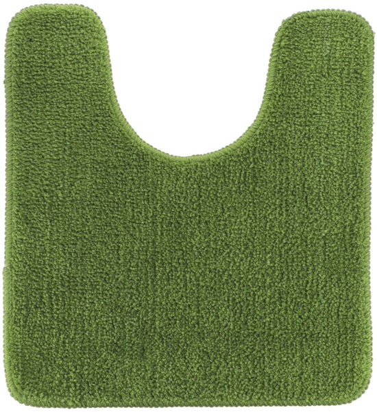 Tendance Tapis de toilette/tapis de toilette Aquarius - avec évidement - antidérapant - microfibre - vert olive - 45 x 50 cm - tapis de salle de bain