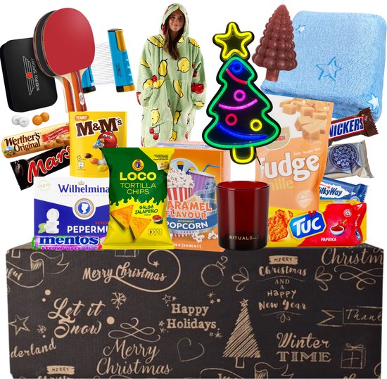 Kerstpakket - Incl. Gadgets & Food t.w.v €100 - Cadeaupakket - Feestpakket - Doos - Voor Mannen & Vrouwen