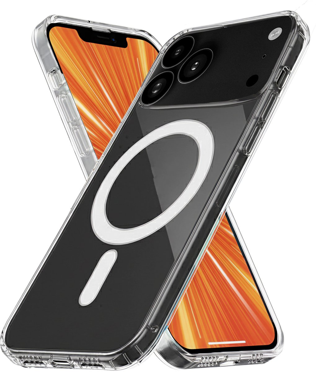 R2B Hoesje geschikt voor iPhone 17 Pro Max en MagSafe – Transparant Telefoonhoesje – GSM Hoesje - Inclusief Screenprotector - Model Amersfoort