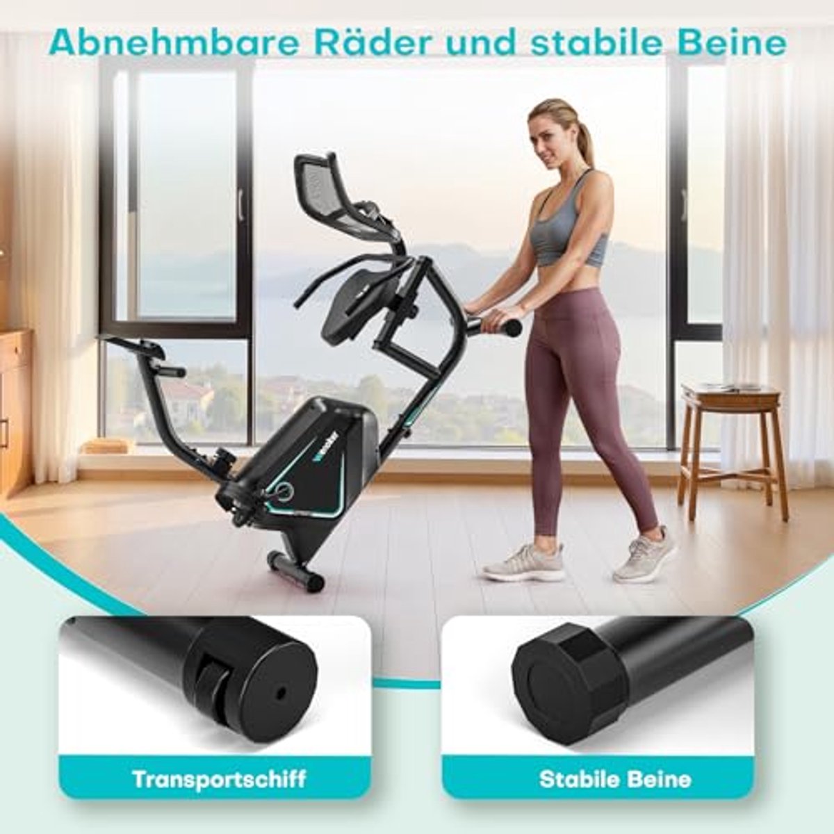 Wenoker Hometrainer met magneetrem, hartslagsensoren en - afbeelding 3
