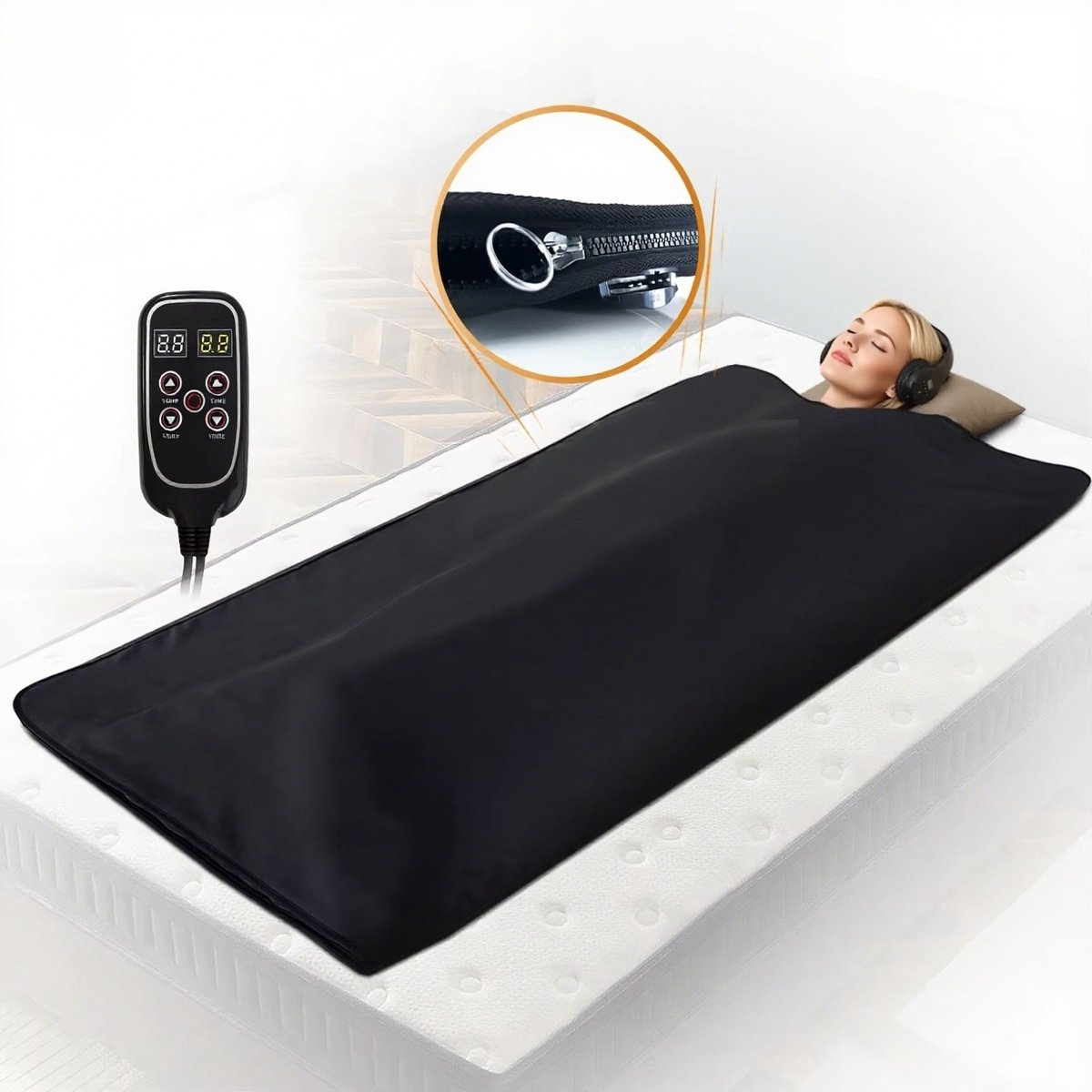 Quality Heating Infrarood Saunadeken – 660W – Temperatuur Instelbaar – Ontspanning & Detox – Verstelbare Warmte – 180 x 80 cm