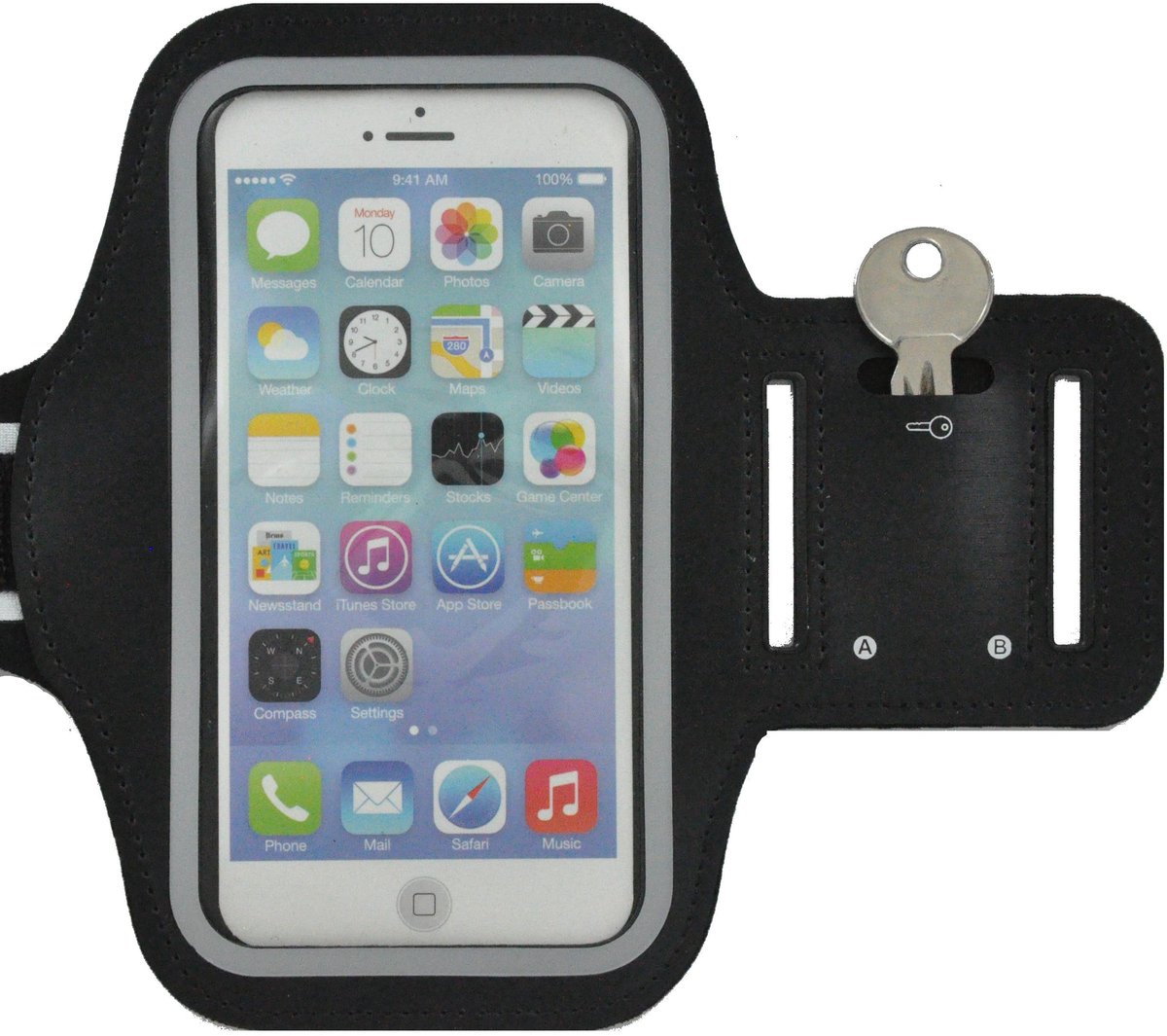 MoDo SportArmbnd Hoesje Geschikt voor Samsung A17/ A56/ A36/ A26/ A07/ F07/ S25 FE Hoesje Sport - Sportband Hoesje - Sport Armband Case Hardloopband Zwart