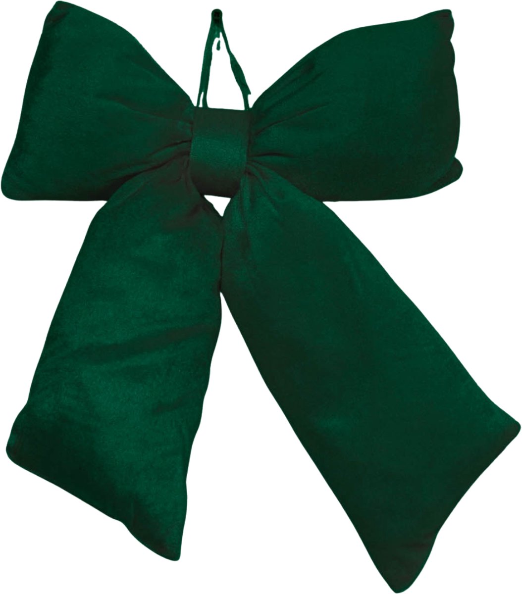 Housevitamin - Kerst Decoratie - Strik - Stof - Groen - Fluweelachtig - 32x40cm