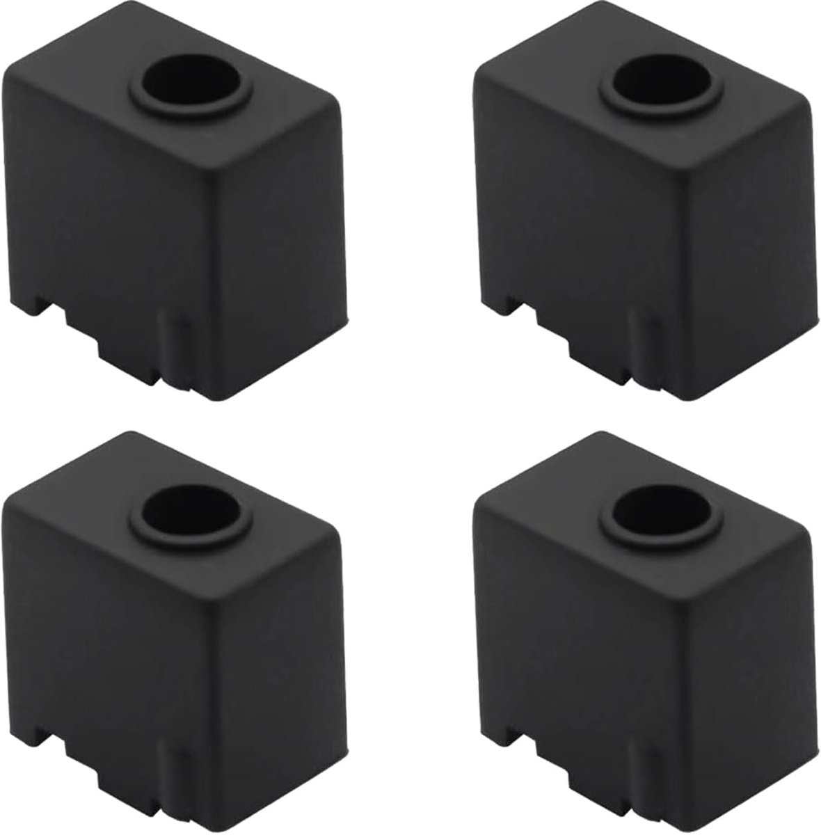 3D printer reserveonderdelen - 3D Printer Nozzles - 4-delige Silicone Hozen, Hoge Temperatuur Bestendig, Zwarte Bescherming voor Verwarmblok, Geschikt voor diverse 3D Printers