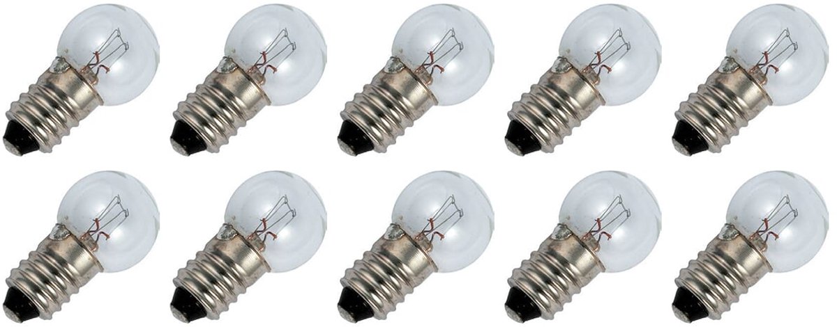 Signaallamp E10 30V 5W - 166 mAh - 10 stuks - G15 Gloeilamp Ø15mm - 29mm - 2500K - Dimbaar