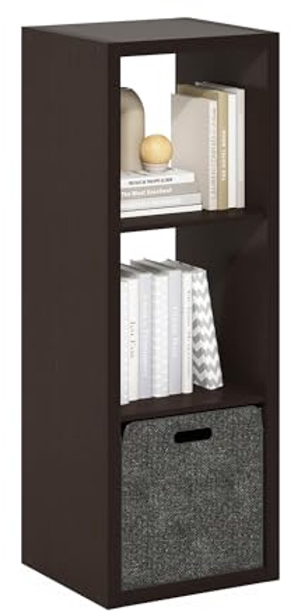 Decoratieve kubus opbergorganizer - 3-kubus in donker eiken voor moderne ruimte