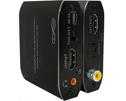 HDMI Audio Extractor 4K/2K - Audio Converter - HDMI In naar HDMI Out - Optisch (SPDIF), Coaxiaal + 3.5mm Audio - Niet geschikt voor ARC