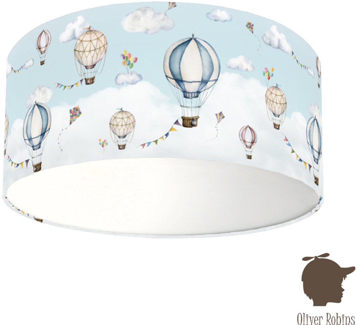 Plafondlamp Balloons Bonanza Oliver Robins-sfeerverlichting-luchtballon-kinderkamer-incl diffuser-incl plafondfitting