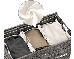 Luxe Handgeweven Wasmand met 3 - Grijs - 3 Compartimenten – Grijs – - Medahomestore