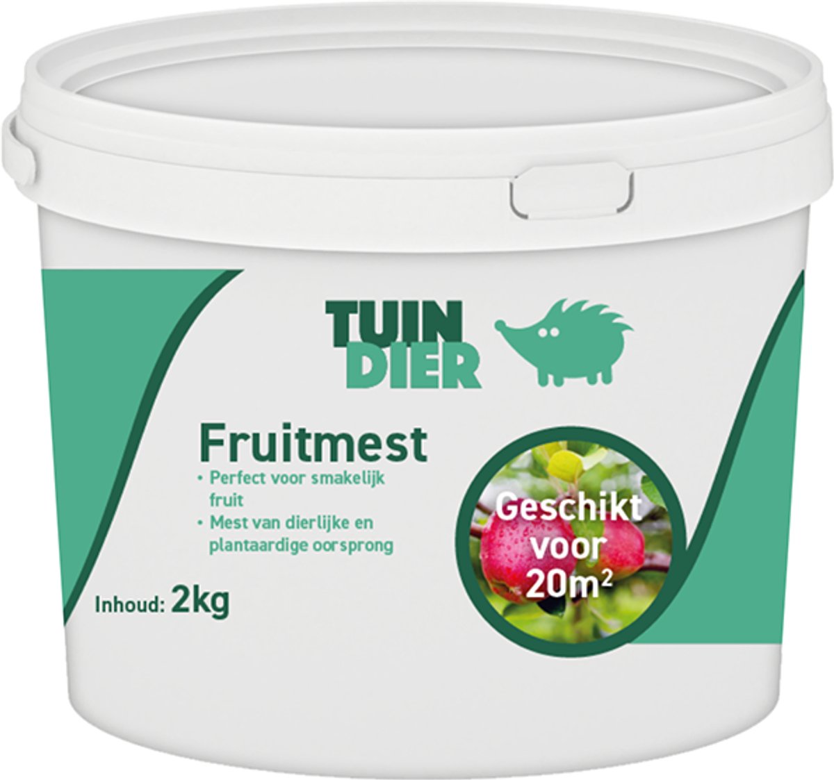 Fruit mest | TUIN-DIER® | Fruitmest | Fruit voeding | Fruit meststof | 100% natuurlijk | In handige bewaaremmer | 2.000 gram | 2 kilogram