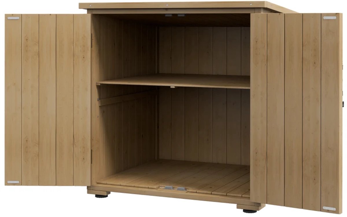 Tuinkast Hout - Opbergkasten met Asfaltdak - Tuinhuis - Tuinschuur - Gereedschapskast - Tuinberging - Weerbestendig - voor Buiten, Tuin & Balkon - 77,5x88x90 cm