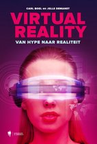 Boekomslag met vrouw die VR-bril draagt. Titel: Virtual Reality. Van hype naar realiteit.