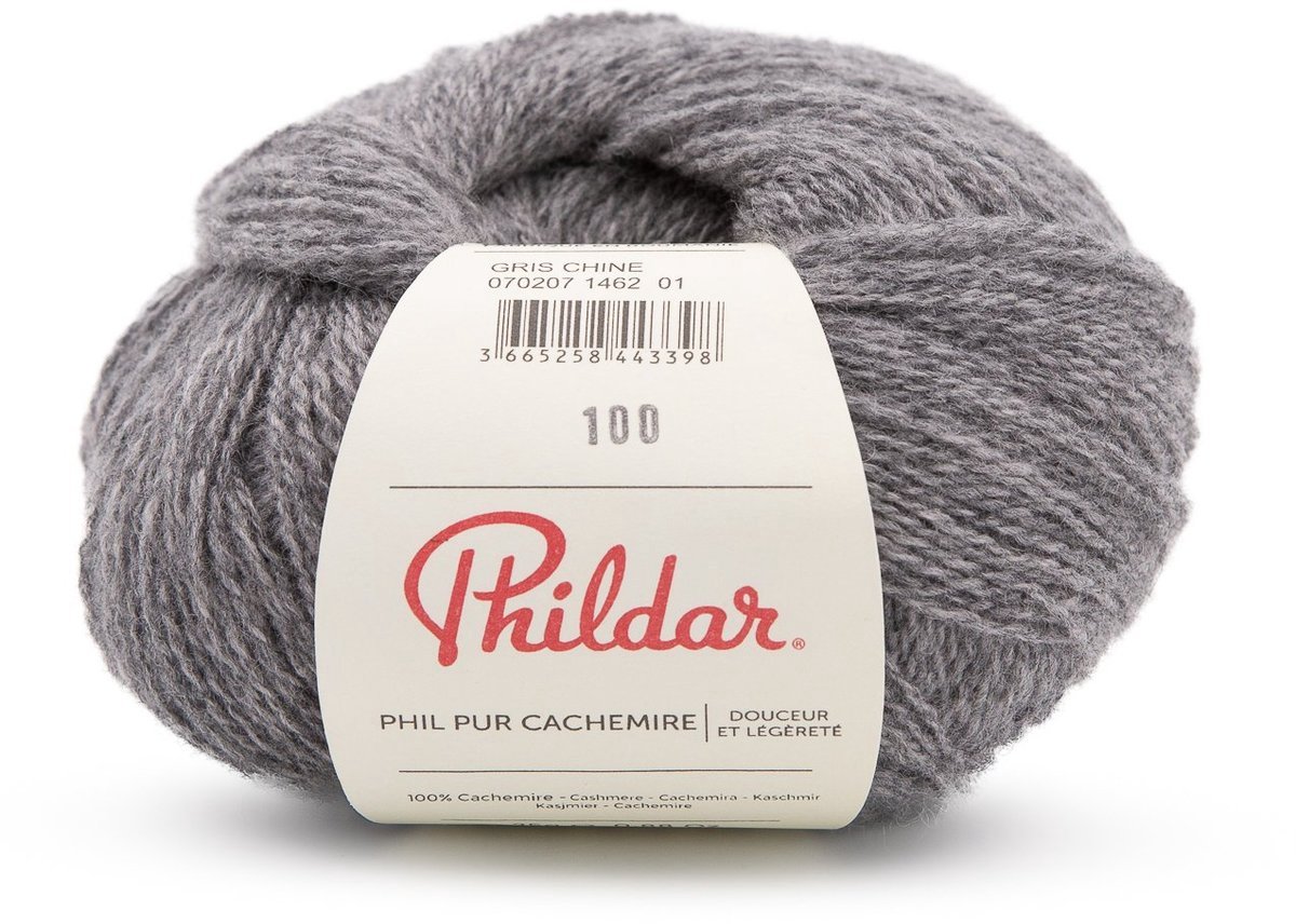 Phildar - Pur Cachemire - Ultrazachte Premium Garen - 100% Kasjmier - Kleur : Gris Chine