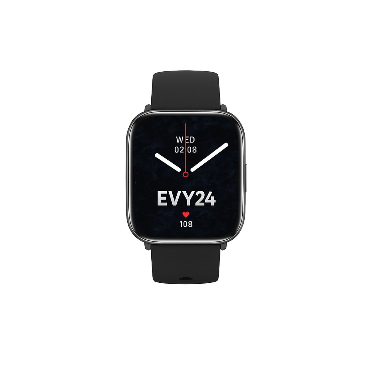 Evy24 Smartwatch - Premium Smartwatch - Sporthorloge - Smartwatch Heren en Dames - BT Bellen - Activity Tracker - Gezondheidsmonitor - Stappenteller - Siliconen en Rvs band - Zwart