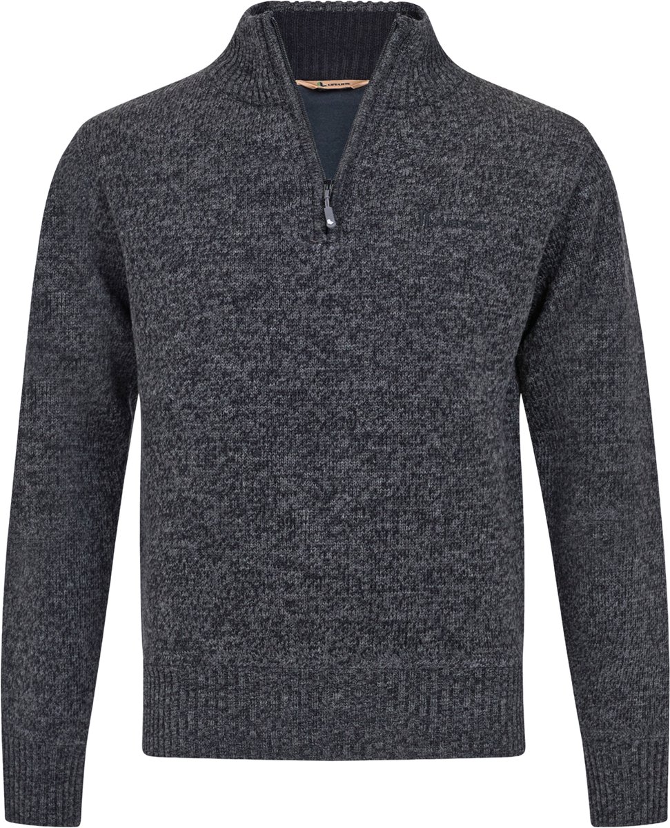 Life-Line Waterville Pullover Heren Korte rits fleece Dark Melange Grijs
