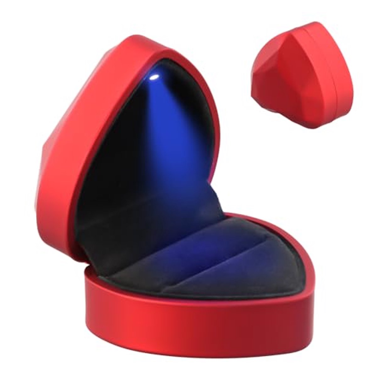 Hartvormige Ringdoos met LED-licht - Luxe Trouwringdoos voor Verlovingen en Bruiloften