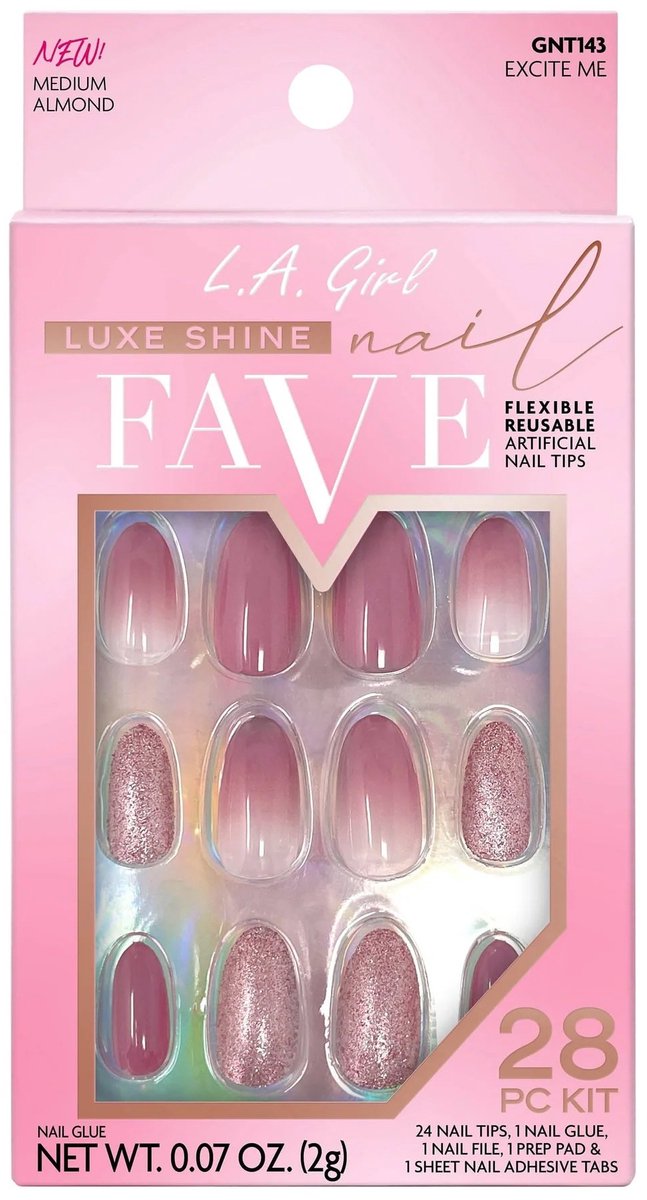 LA Girl Luxe Shine Fave Nail Tips Excite Me - Nepnagels Nude