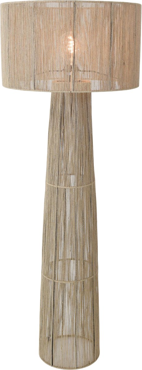 Jute Staande Lamp – Japandi Design Vloerlamp – Natuurlijk Touw – Handgemaakt – Beige – 135 cm – Geschikt voor LED – Scandinavische & Boho Stijl