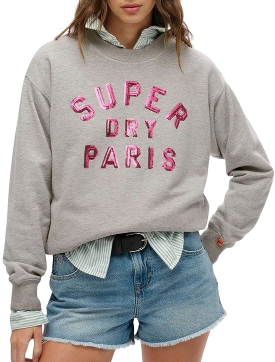 Pull à col roulé à empiècements Varsity Loose Crew Superdry pour femme
